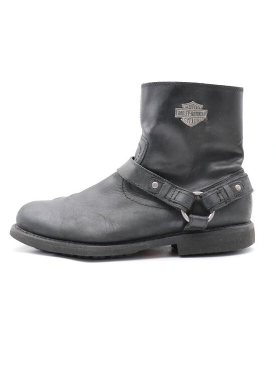 Harley Davidson Scout Matt Black Leather Boots Men\'s 13 M Side Zip Bar Shield main image 10